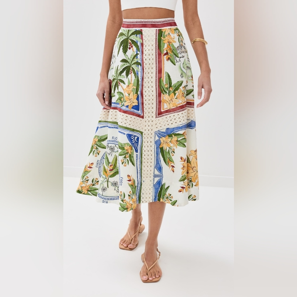 FARM RioTropical Midi Skirt NWT Sz XS - Picture 2 of 7